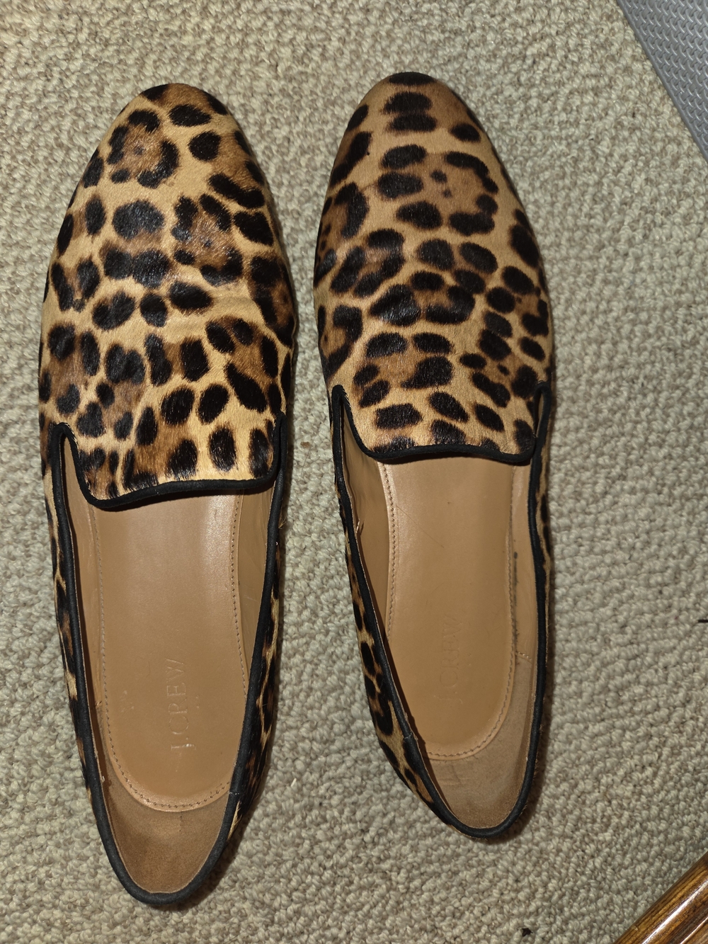 J. Crew Leopard Print Slip-On Loafers - Tan & Black